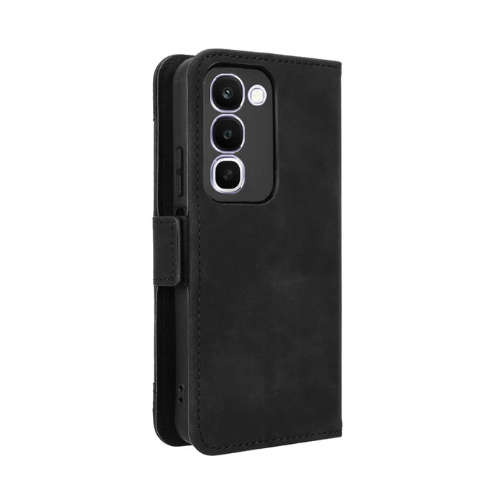 For Realme C100x 4G / C100 4G Leather Case Phone Wallet Cover with Multiple Card Slots - Black - 7