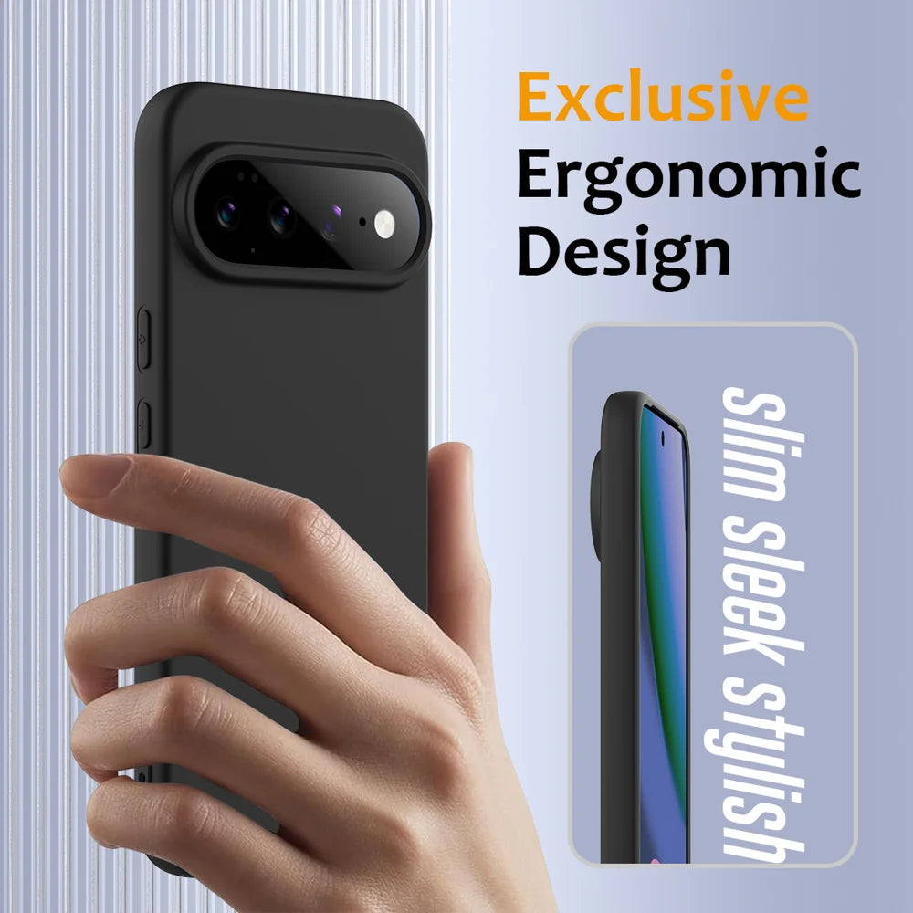 For Google Pixel 11 Magnetic Case Anti-Drop Liquid Silicone Phone Cover with Lanyard - Black - 4
