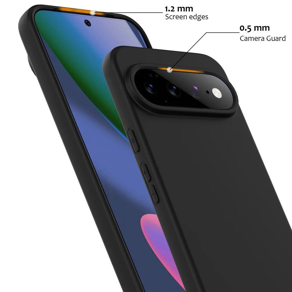 For Google Pixel 11 Magnetic Case Anti-Drop Liquid Silicone Phone Cover with Lanyard - Black - 6