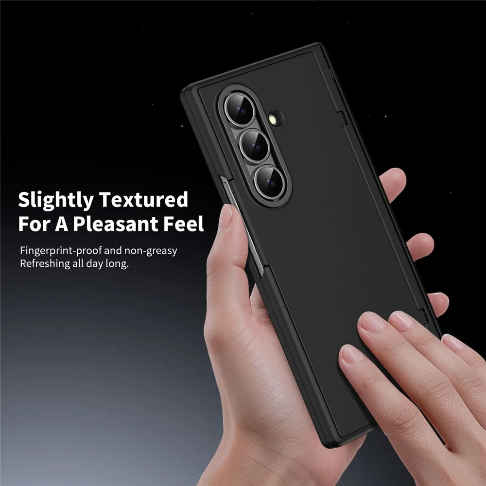 For Samsung Galaxy Z Fold8 Ultra Case with Tempered Glass Film Card Holder Stand Wallet Cover - Black - 7