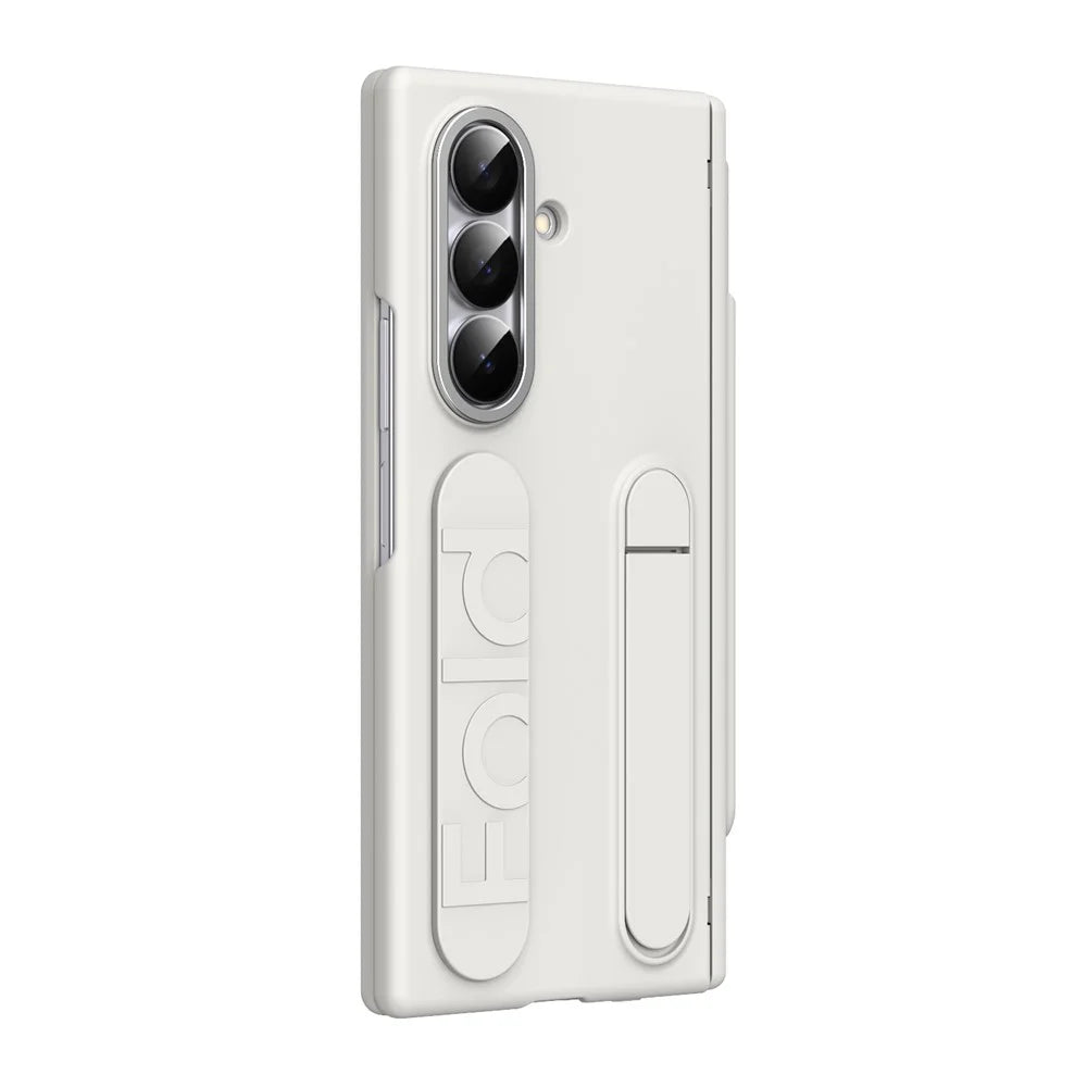 For Samsung Galaxy Z Fold8 Ultra Case Kickstand Wristband Hard PC Phone Cover with Pen Slot / Stylus - White - 3