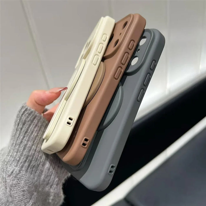 YCADEN For iPhone 17 Pro Magnetic Case with Kickstand TPU Protective Cover Phone Shell - Grass Green - 5