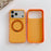 For iPhone 17 Pro Magnetic Case 2-in-1 Dual Color Shockproof Cover with 360° Rotating Ring Kickstand - Orange - 1