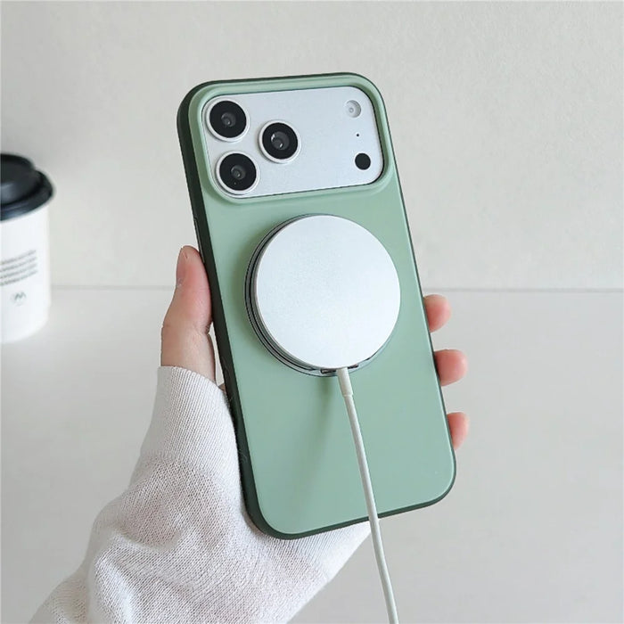 For iPhone 17 Pro Magnetic Case 2-in-1 Dual Color Shockproof Cover with 360° Rotating Ring Kickstand - Orange - 3
