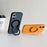 For iPhone 16 Magnetic Case 2-in-1 Dual Color Shockproof Cover with 360° Rotating Ring Kickstand - Orange - 4
