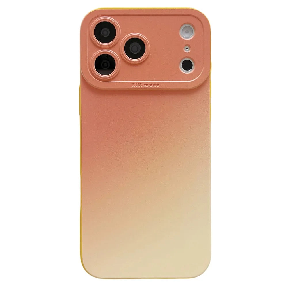 For iPhone 17 Pro Max Case Precision Cutout Gradient TPU Shockproof Protective Phone Cover - Orange Yellow - 1