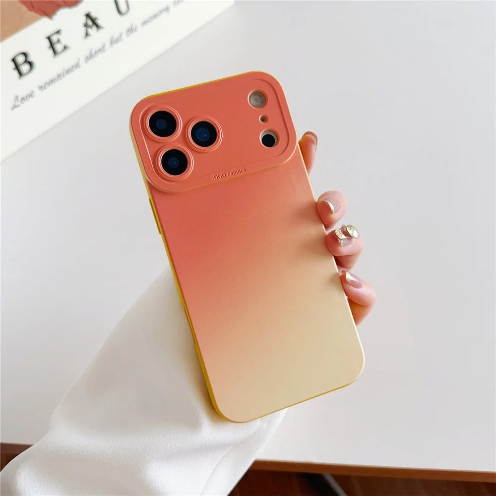 For iPhone 17 Pro Max Case Precision Cutout Gradient TPU Shockproof Protective Phone Cover - Orange Yellow - 2