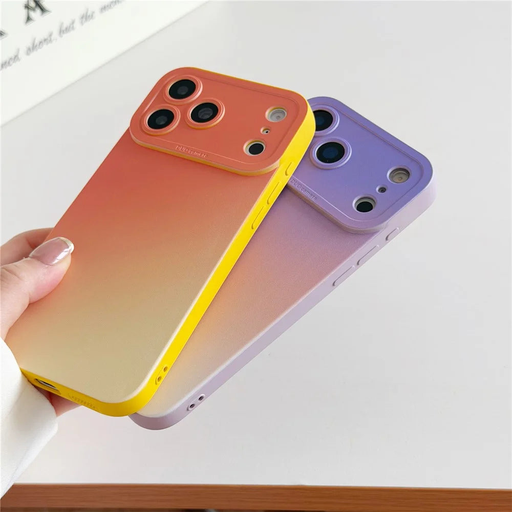 For iPhone 17 Pro Max Case Precision Cutout Gradient TPU Shockproof Protective Phone Cover - Orange Yellow - 5