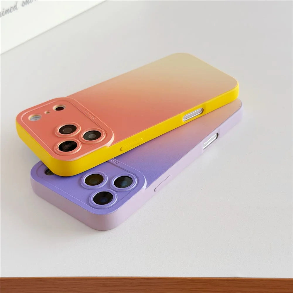 For iPhone 17 Pro Max Case Precision Cutout Gradient TPU Shockproof Protective Phone Cover - Orange Yellow - 6
