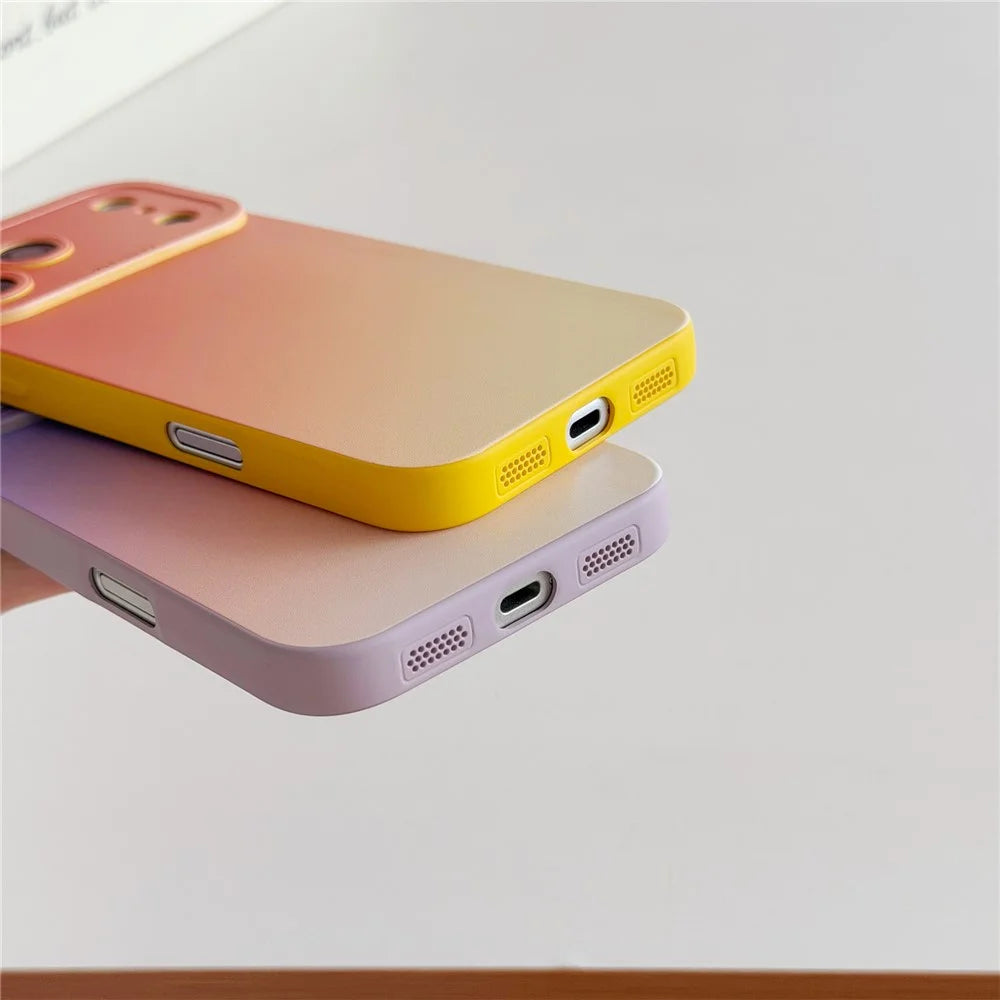 For iPhone 17 Pro Max Case Precision Cutout Gradient TPU Shockproof Protective Phone Cover - Orange Yellow - 7