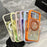 For iPhone 17 Pro Case Magnetic Rotating Kickstand Glacier Texture PC + TPU Phone Cover - Pink Green - 5