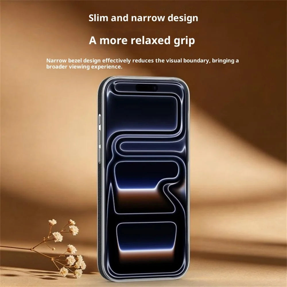 For iPhone 17 Pro Max Magnetic Case Leather Coated PC + TPU Heat Dissipation Phone Back Cover - Black - 4