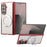 For Samsung Galaxy Z Fold7 5G Case Magnetic Rotating Kickstand Clear PC Phone Cover - Red - 1