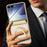 For Samsung Galaxy Z Flip7 5G Case Magnetic Rotating Kickstand Clear PC Phone Cover - Gold - 3