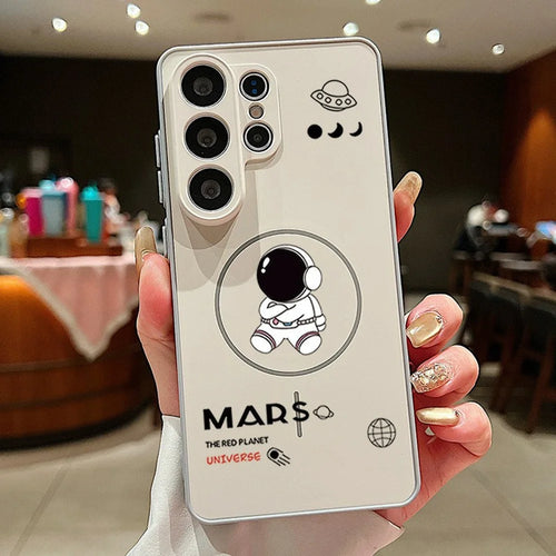 For Samsung Galaxy S26 Ultra Magnetic Case Cute Astronaut Pattern Shockproof TPU Phone Cover - Grey / A122G1 - 1