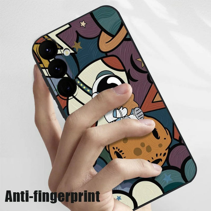 For Samsung Galaxy A56 5G Case Cartoon Rocket Astronaut Pattern TPU Protective Phone Cover - A251 / Black - 3
