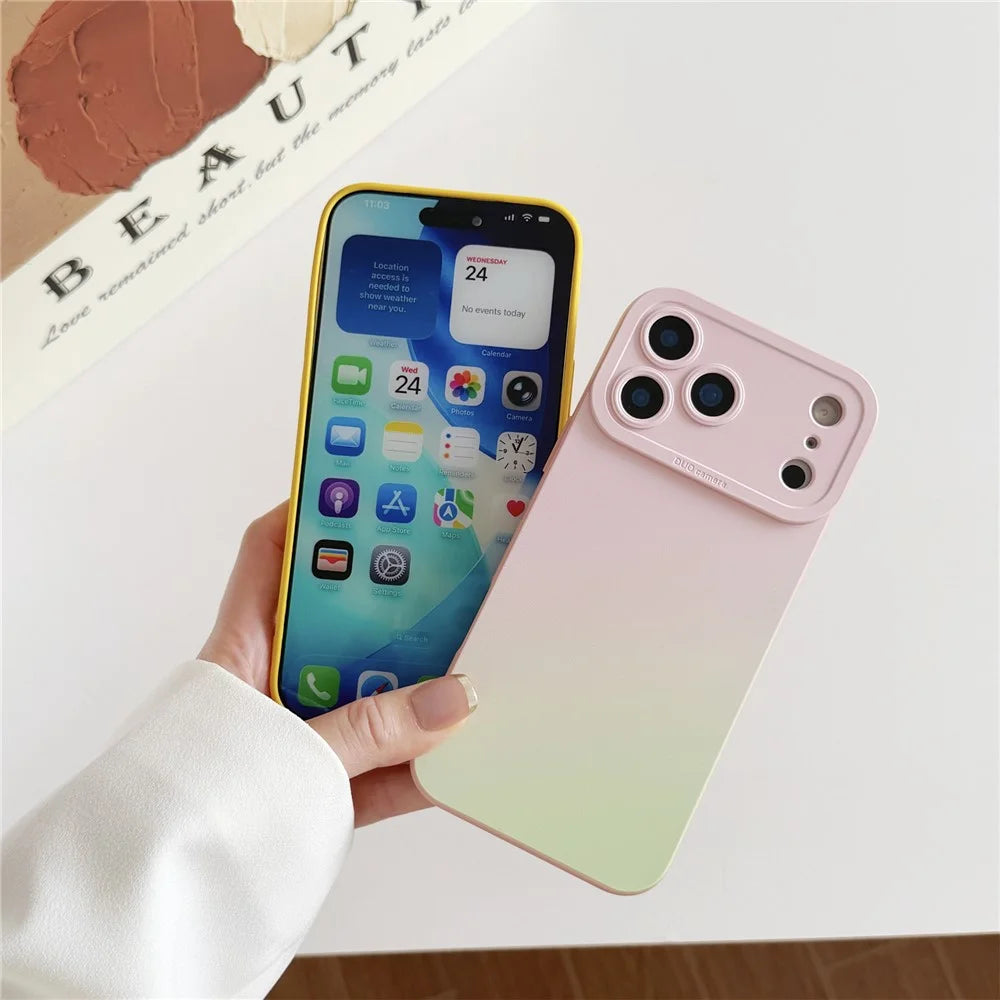 For iPhone 17 Pro Case Precision Cutout Gradient TPU Shockproof Protective Phone Cover - Orange Yellow - 3
