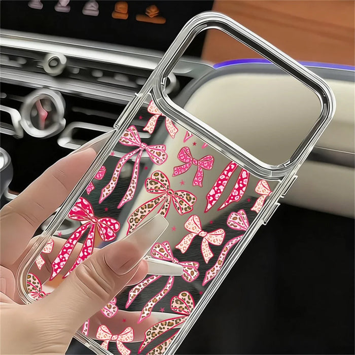 For iPhone 17 Pro Case Bow Pattern UV Printing Soft TPU Phone Cover with Camera Lens Frame - B118TR - 2