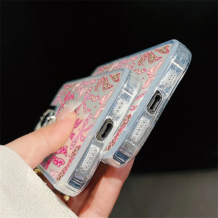 For iPhone 17 Pro Case Bow Pattern UV Printing Soft TPU Phone Cover with Camera Lens Frame - B118TR - 3