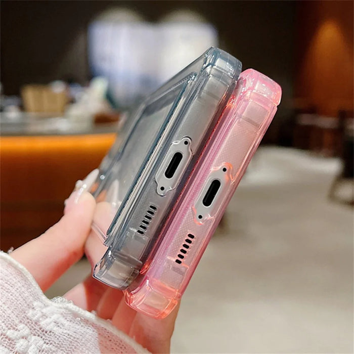 For Samsung Galaxy S26+ Case Cherry Pattern Clear TPU Protective Phone Cover with Card Holder - A730G - 4