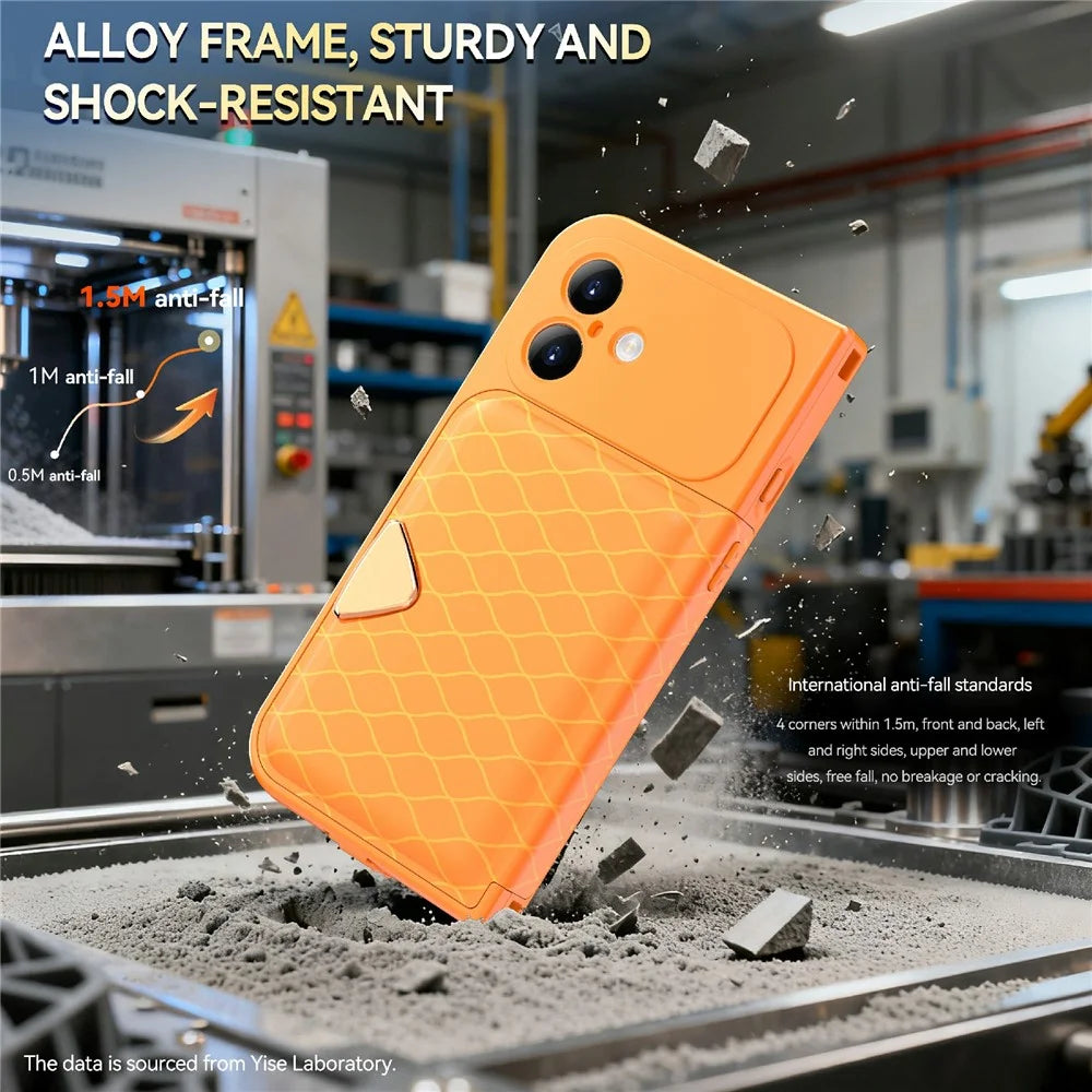 SHELLBOX for iPhone 17 Waterproof Case IP68 2m Shockproof Phone Cover with Strap - Orange - 6