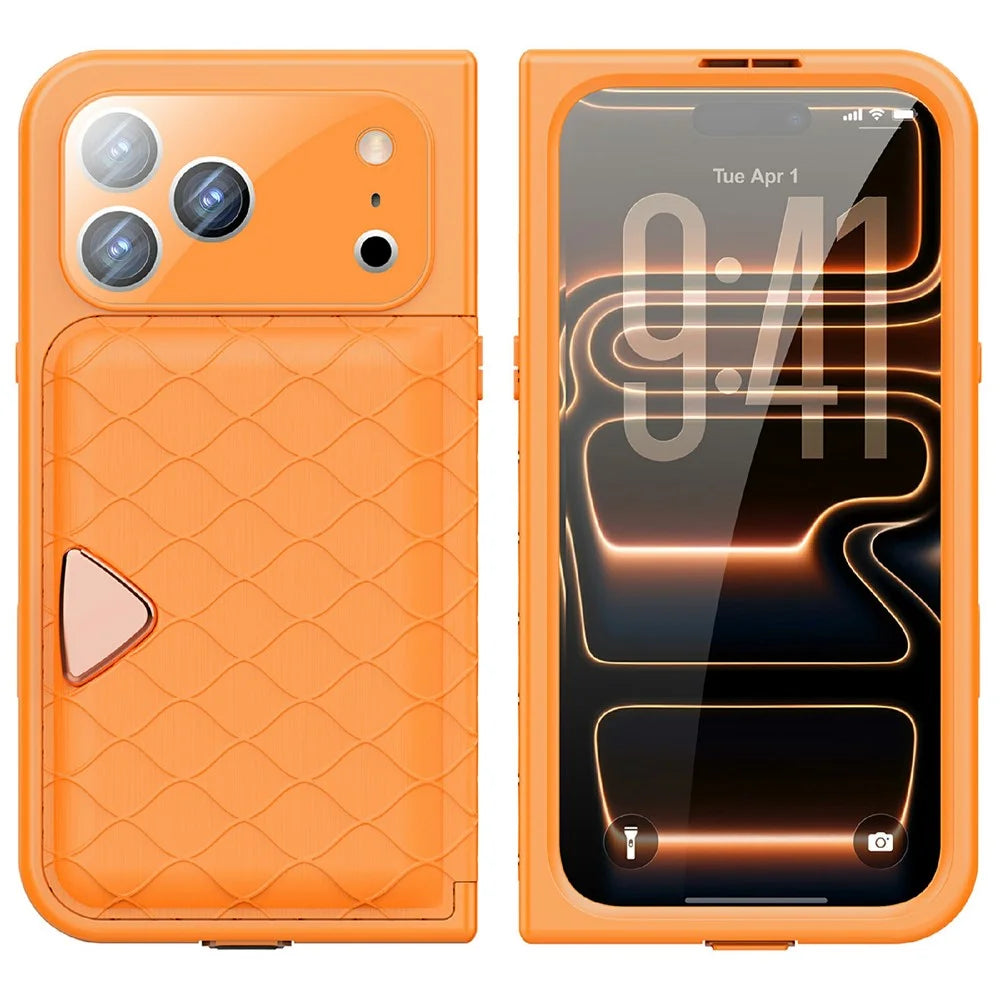 SHELLBOX for iPhone 17 Pro Waterproof Case IP68 2m Shockproof Phone Cover with Strap - Orange - 1