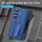 For Samsung Galaxy Z Fold8 Ultra Case Kickstand Wristband PC Phone Protective Cover with Tempered Glass Screen Protector - Blue - 3
