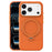 For iPhone 17 Pro Case Magnetic Rotating Kickstand Tech Fabric TPU Protective Cover - Orange - 1