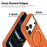 For iPhone 17 Pro Case Magnetic Rotating Kickstand Tech Fabric TPU Protective Cover - Orange - 3