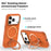 For iPhone 17 Pro Case Magnetic Rotating Kickstand Tech Fabric TPU Protective Cover - Orange - 4