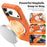 For iPhone 17 Pro Case Magnetic Rotating Kickstand Tech Fabric TPU Protective Cover - Orange - 5