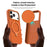 For iPhone 17 Pro Case Magnetic Rotating Kickstand Tech Fabric TPU Protective Cover - Orange - 7