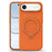 For iPhone Air Case Magnetic Rotating Kickstand Tech Fabric TPU Protective Cover - Orange - 1