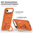 For iPhone Air Case Magnetic Rotating Kickstand Tech Fabric TPU Protective Cover - Orange - 4