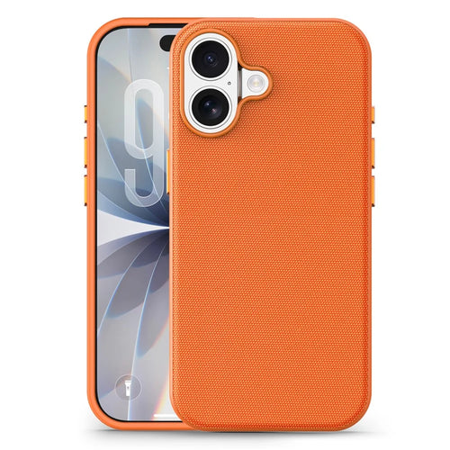 For iPhone 17 Magnetic Case Tech Fabric Coated TPU + PC Anti-Drop Phone Cover - Orange - 1