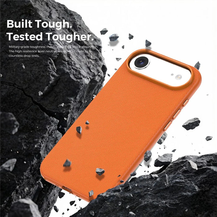 For iPhone Air Magnetic Case Tech Fabric Coated TPU + PC Anti-Drop Phone Cover - Orange - 2
