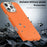 For iPhone 16 Pro Max Magnetic Case Fine Grid Texture Leather Coated TPU PC Phone Cover with Metal Lens Frame - Orange - 4