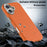 For iPhone 17 Magnetic Case Fine Grid Texture Leather Coated TPU PC Phone Cover with Metal Lens Frame - Orange - 4