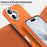 For iPhone 17 Magnetic Case Fine Grid Texture Leather Coated TPU PC Phone Cover with Metal Lens Frame - Orange - 6