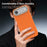 For iPhone Air Magnetic Case Fine Grid Texture Leather Coated TPU PC Phone Cover with Metal Lens Frame - Orange - 7
