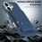 For iPhone 17 Magnetic Case Fine Grid Texture Leather Back Phone Cover with Detachable Card Holder - Sapphire - 4