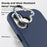 For iPhone 17 Magnetic Case Fine Grid Texture Leather Back Phone Cover with Detachable Card Holder - Sapphire - 5