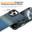 For iPhone 16 Pro Max Magnetic Case Gradient Rainbow Leather Coated TPU + PC Hybrid Shockproof Cover - Sapphire - 3