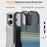 For iPhone 16 Pro Max Magnetic Case Gradient Rainbow Leather Coated TPU + PC Hybrid Shockproof Cover - Sapphire - 4