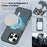 For iPhone 16 Pro Max Magnetic Case Gradient Rainbow Leather Coated TPU + PC Hybrid Shockproof Cover - Sapphire - 7