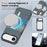 For iPhone Air Magnetic Case Gradient Rainbow Leather Coated TPU + PC Hybrid Shockproof Cover - Sapphire - 7