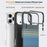 For iPhone 17 Pro Max Magnetic Case Gradient Rainbow Leather Coated TPU + PC Hybrid Shockproof Cover - Sapphire - 4