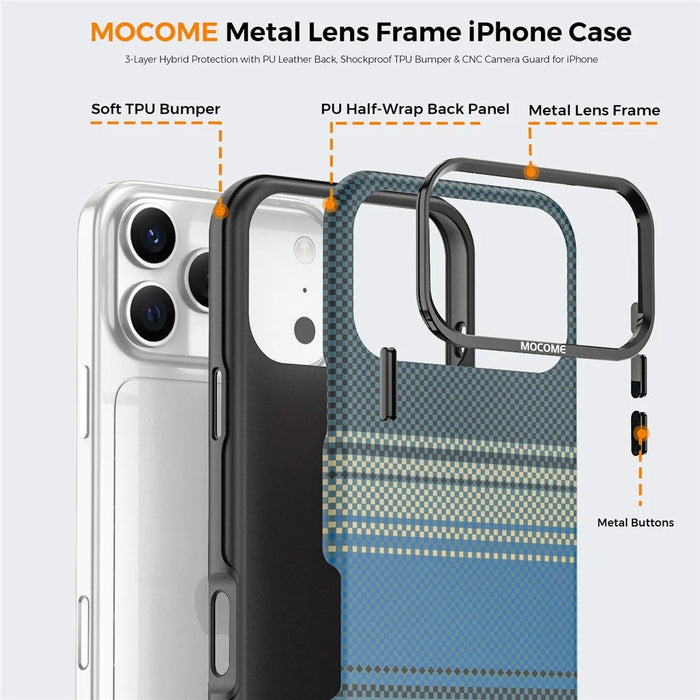 For iPhone 17 Pro Max Magnetic Case Gradient Rainbow Leather Coated TPU + PC Hybrid Shockproof Cover - Sapphire - 4