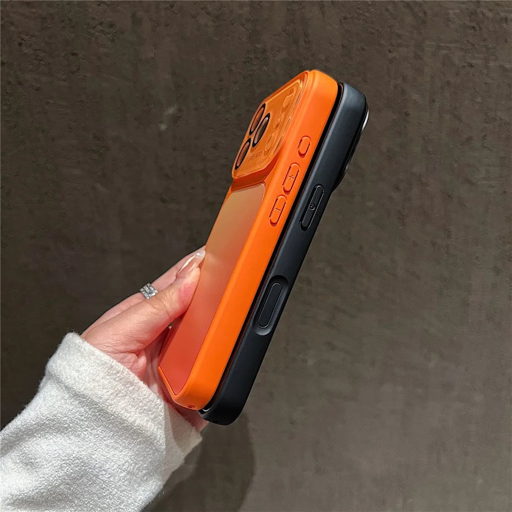 For iPhone 17 Pro Max Case Gradient TPU + PC Precise Cutout Protective Phone Cover with Lens Film - Orange Yellow - 2