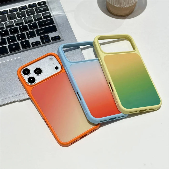 For iPhone 17 Pro Magnetic Case Gradient TPU + PC Phone Back Cover - Orange Yellow - 7